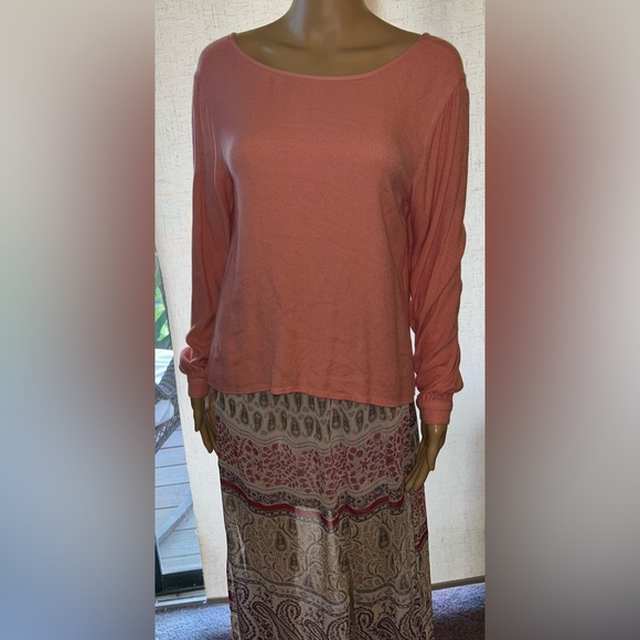 Cloth & Stone peach colored, long sleeved button cuff blouse. Sz S. Los Angeles - Picture 2 of 9